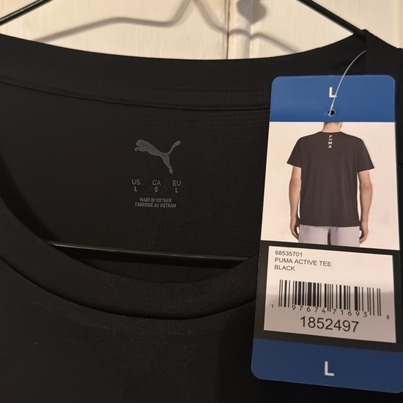 PUMA Men's Active Tee Black Large Airy Short Sleeve Tee - Picture 8 of 14